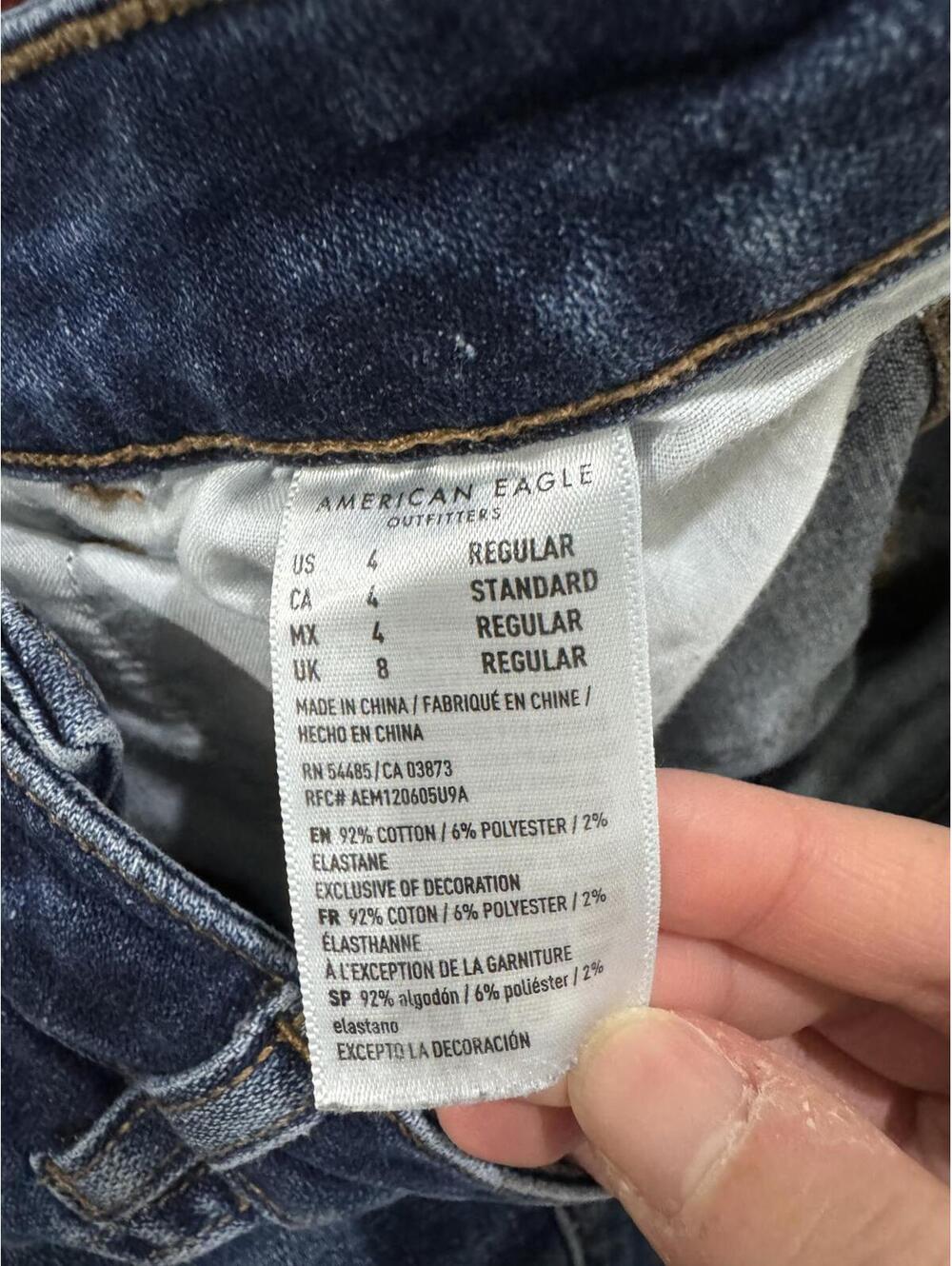 American Eagle Highest Rise Distressed Jegging Jeans Size 4 Blue Wash - Picture 9 of 9
